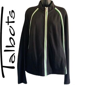 TALBOTS black/green sport active wear jacket size XL